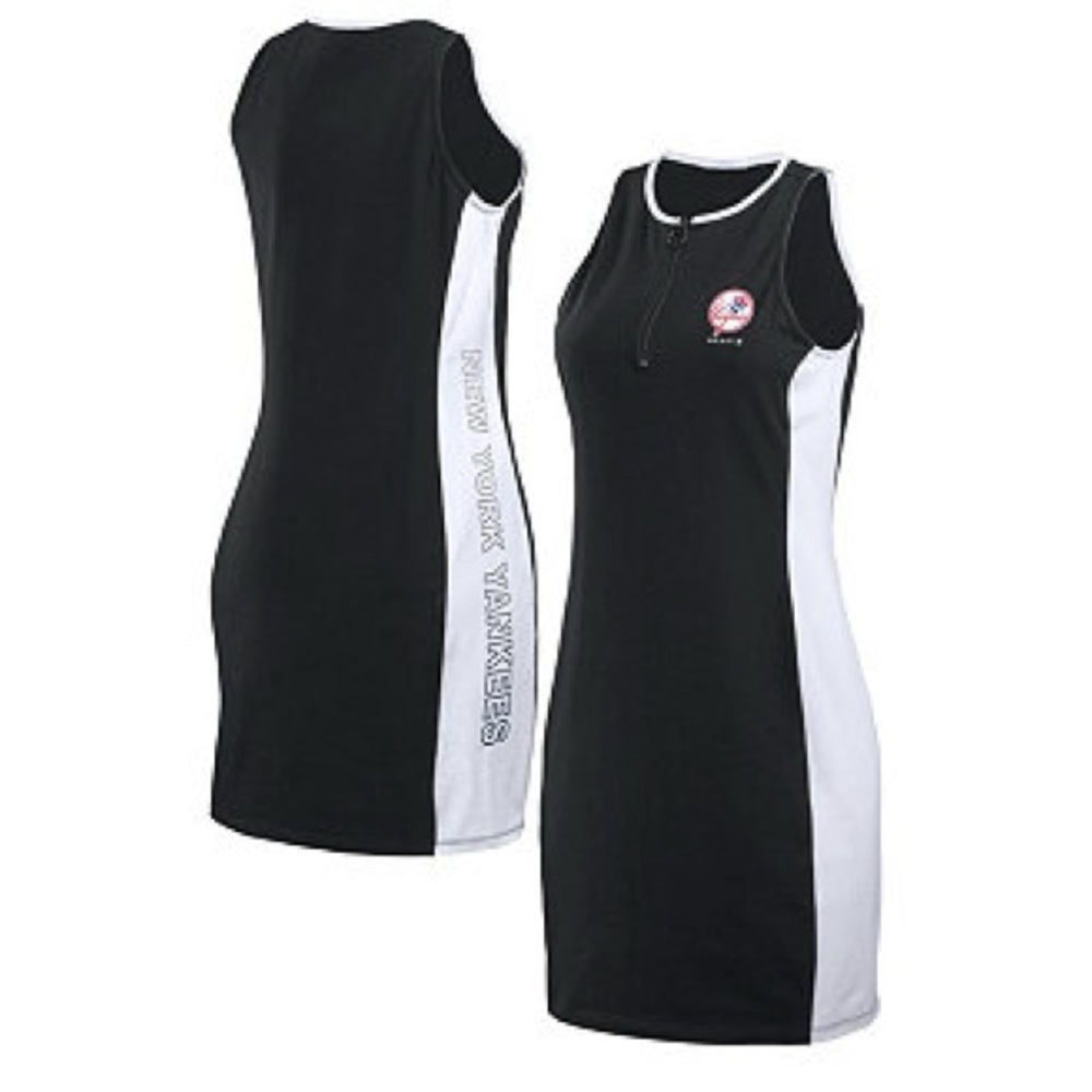 WEAR by Erin Andrews New York Yankees Colorblock Quarter-Zip Sleeveless Dress